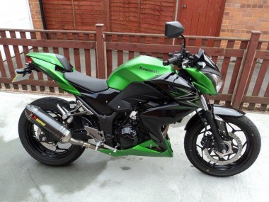 Preisgünstige Kawasaki Z250/Z300 Motorrad Verkleidung 2015-2016 - Grun Matt Schwarz