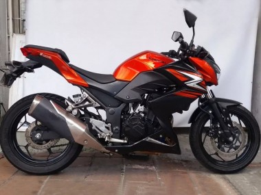 Preisgünstige Kawasaki Z250/Z300 Motorrad Verkleidung 2015-2016 - Orange Rot Matt Schwarz