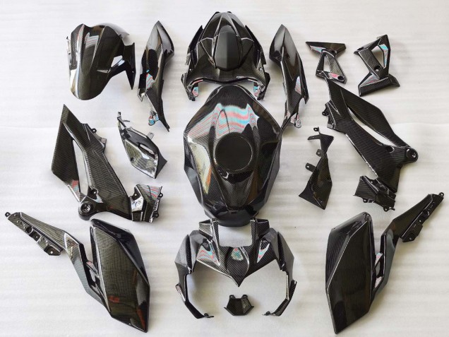 Preisgünstige Kawasaki Z400 Motorrad Verkleidung 2018-2024 - Schwarze Carbonfaser