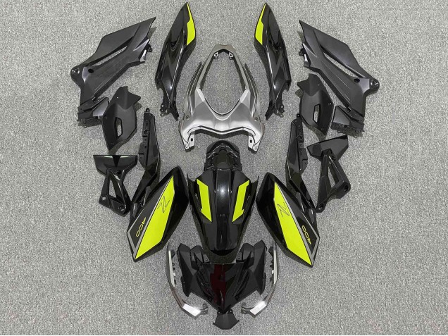 Preisgünstige Kawasaki Z400 Motorrad Verkleidung 2018-2024 - Matt Schwarz Gelb