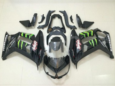 Preisgünstige Kawasaki Z1000SX Motorrad Verkleidung 2010-2016 - Glanzendes Schwarz Grun Monster