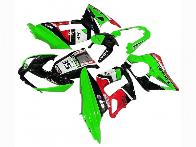 Preisgünstige Kawasaki Z1000SX Motorrad Verkleidung 2010-2016 - Grun Rot Glanzendes Schwarz Elf 35