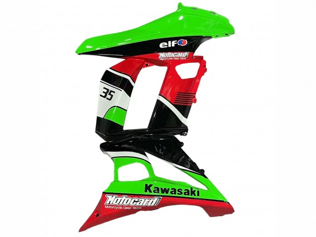 Preisgünstige Kawasaki Z1000SX Motorrad Verkleidung 2010-2016 - Grun Rot Glanzendes Schwarz Elf 35