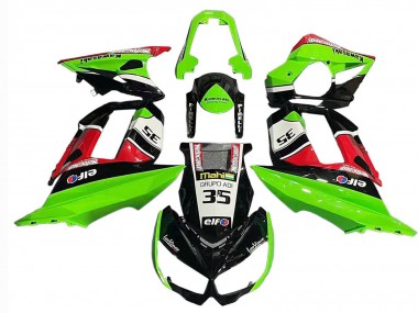Preisgünstige Kawasaki Z1000SX Motorrad Verkleidung 2010-2016 - Grun Rot Glanzendes Schwarz Elf 35