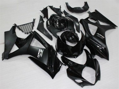 Preisgünstige Suzuki GSXR 1000 Motorrad Verkleidung 2007-2008 - Glanzendes Schwarz Matt Schwarz Weiss