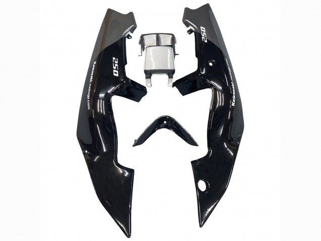 Preisgünstige Kawasaki ZXR250 Motorrad Verkleidung 1989-1990 - Glanzendes Schwarz Grau Elf Touch4 Bridgestone
