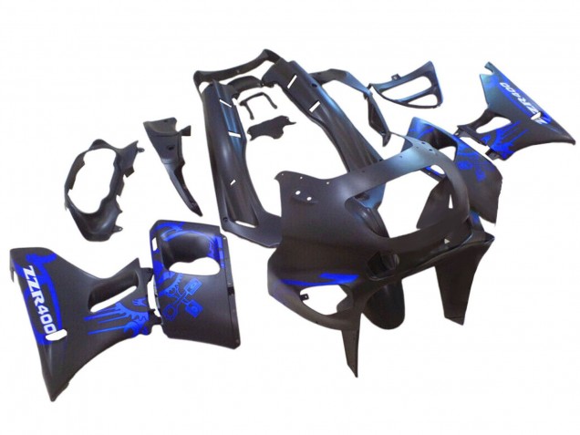 Preisgünstige Kawasaki ZZR400 Motorrad Verkleidung 1993-2007 - Matt Schwarz Blau