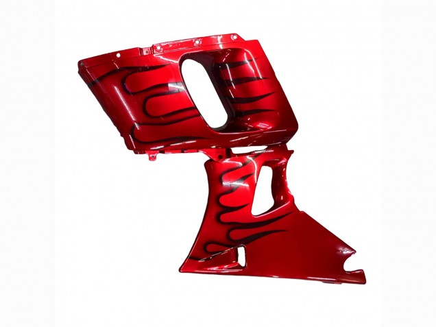 Preisgünstige Kawasaki ZZR400 Motorrad Verkleidung 1993-2007 - Rot Schwarz Flamme