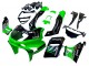 Preisgünstige Kawasaki ZZR400 Motorrad Verkleidung 1993-2007 - Grun Glanzendes Schwarz Grun Monster Elf Touch4 Bridgestone
