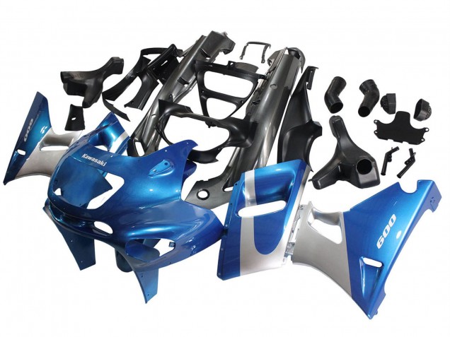 Preisgünstige Kawasaki ZZR400 Motorrad Verkleidung 1993-2007 - Blau Silber Schwarz