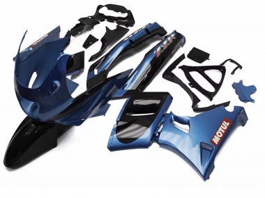 Preisgünstige Kawasaki ZZR400 Motorrad Verkleidung 1993-2007 - Blau Schwarz Rot Motul