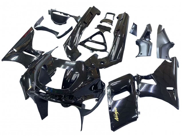 Preisgünstige Kawasaki ZZR400 Motorrad Verkleidung 1993-2007 - Glanzendes Schwarz Gold Ninja