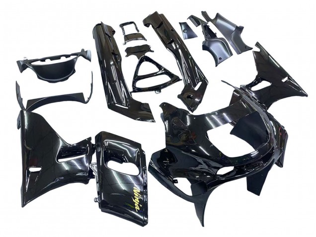 Preisgünstige Kawasaki ZZR400 Motorrad Verkleidung 1993-2007 - Glanzendes Schwarz Gold Ninja