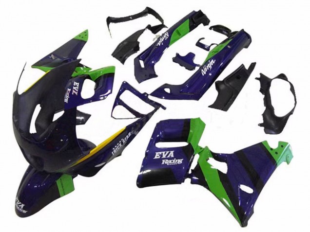 Preisgünstige Kawasaki ZZR400 Motorrad Verkleidung 1993-2007 - Grun Dunkel Blau Lila Trick Star EVA Rennen