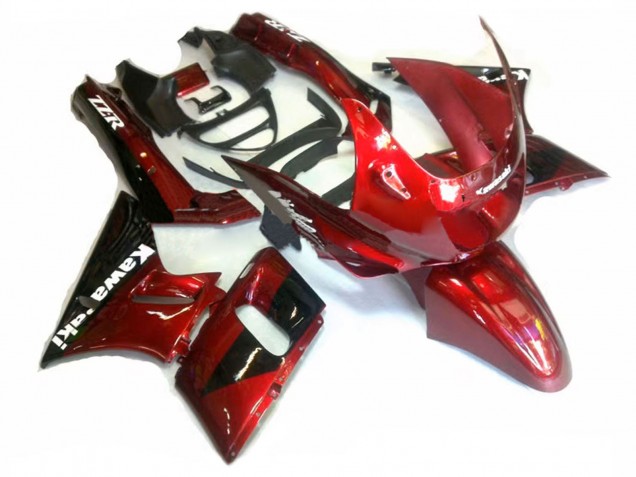 Preisgünstige Kawasaki ZZR400 Motorrad Verkleidung 1993-2007 - Rot Glanzendes Schwarz