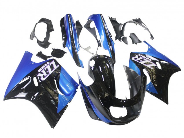 Preisgünstige Kawasaki ZZR1100 Motorrad Verkleidung 1990-1992 - Blau Glanzendes Schwarz
