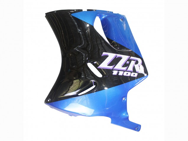 Preisgünstige Kawasaki ZZR1100 Motorrad Verkleidung 1990-1992 - Blau Glanzendes Schwarz