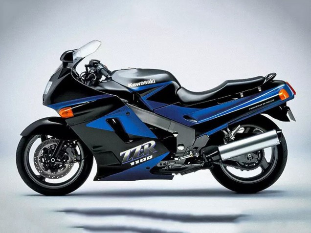 Preisgünstige Kawasaki ZZR1100 Motorrad Verkleidung 1990-1992 - Blau Glanzendes Schwarz