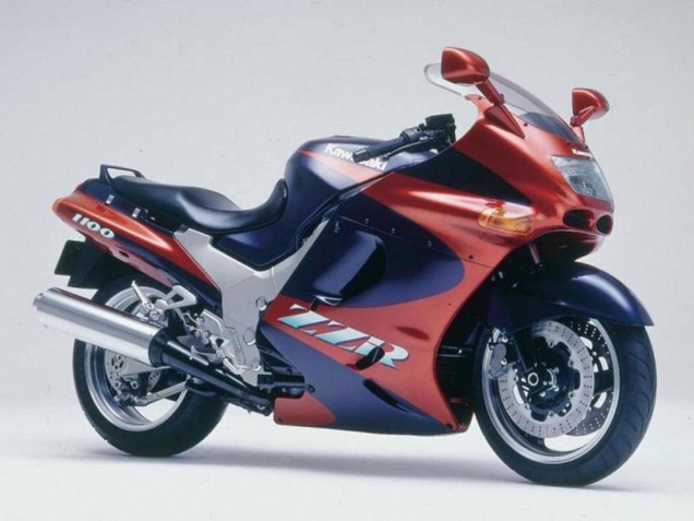 Preisgünstige Kawasaki ZZR1100 Motorrad Verkleidung 1993-2003 - Kastanienbraun Rot Dunkel Blau