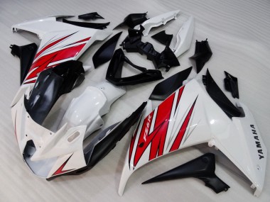 Preisgünstige Yamaha FZ6R Motorrad Verkleidung 2009-2015 - Weiss Rot Schwarz