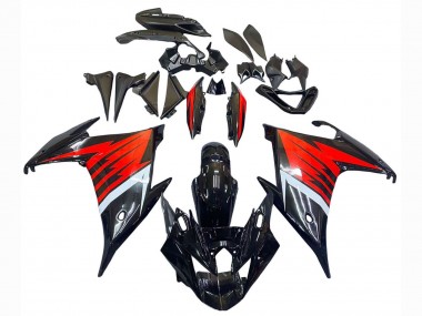 Preisgünstige Yamaha FZ6R Motorrad Verkleidung 2009-2015 - Schwarz Rot Weiss
