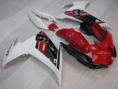 Preisgünstige Yamaha FZ6R Motorrad Verkleidung 2009-2015 - Rot Weiss Schwarz 6