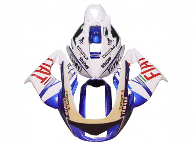 Preisgünstige Yamaha YZF 1000R Thunderace Motorrad Verkleidung 1997-2007 - Weiss Blau Fiat Motul