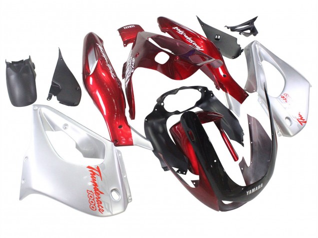 Preisgünstige Yamaha YZF 1000R Thunderace Motorrad Verkleidung 1997-2007 - Rot Silber Thunderace