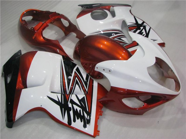 Preisgünstige Suzuki GSXR 1300 Hayabusa Motorrad Verkleidung 1996-2007 - Weiss Orange Schwarz