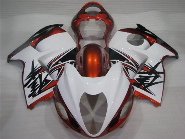 Preisgünstige Suzuki GSXR 1300 Hayabusa Motorrad Verkleidung 1996-2007 - Weiss Orange Schwarz