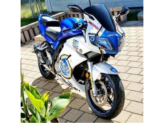 Preisgünstige Suzuki SV650 Motorrad Verkleidung 2003-2013 - Weiss Blau Lucky Strike Motul
