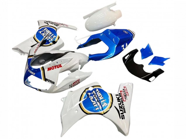 Preisgünstige Suzuki SV650 Motorrad Verkleidung 2003-2013 - Weiss Blau Lucky Strike Motul