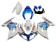 Preisgünstige Suzuki SV650 Motorrad Verkleidung 2003-2013 - Weiss Blau Lucky Strike Motul