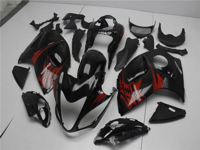 Preisgünstige Suzuki GSXR 1300 Hayabusa Motorrad Verkleidung 2008-2020 - Glanzendes Schwarz Rot