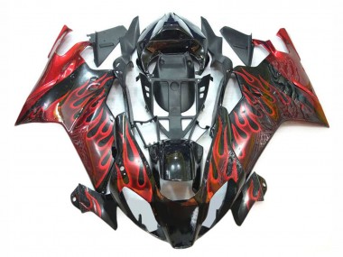 Preisgünstige Aprilia RSV1000 Motorrad Verkleidung 2003-2006 - Glanzendes Schwarz Rot Flamme
