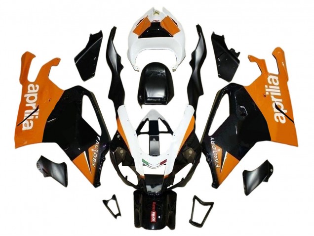Preisgünstige Aprilia RSV1000 Motorrad Verkleidung 2003-2006 - Schwarz Orange Weiss