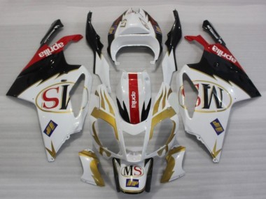 Preisgünstige Aprilia RSV1000 Motorrad Verkleidung 2003-2006 - Weiss Gold Rot Schwarz