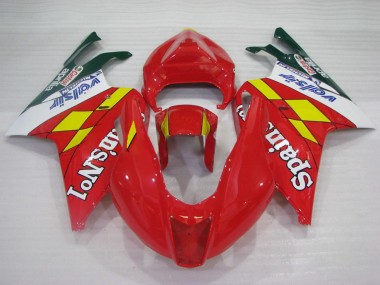 Preisgünstige Aprilia RSV1000 Motorrad Verkleidung 2003-2006 - Rot Gelb Weiss Spains No1 Valsir Castrol