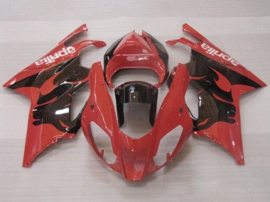 Preisgünstige Aprilia RSV1000 Motorrad Verkleidung 2003-2006 - Rot Glanzendes Schwarz