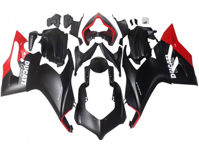 Preisgünstige Ducati Panigale V2 Motorrad Verkleidung 2020-2024 - Rot Matt Schwarz Corse