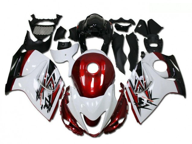 Preisgünstige Suzuki GSXR 1300 Hayabusa Motorrad Verkleidung 2008-2020 - Weiss Rot Schwarz