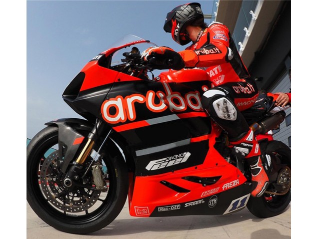 Preisgünstige Ducati Panigale V4 V4S Motorrad Verkleidung 2018-2019 - Rot Glanzendes Schwarz Aruba 11