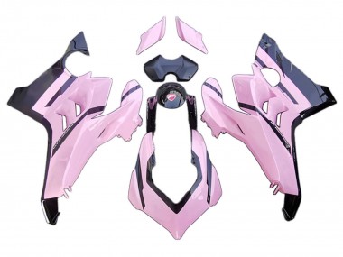 Preisgünstige Ducati Panigale V4 V4S Motorrad Verkleidung 2020-2021 - Rosa Glanzendes Schwarz