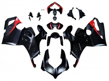 Preisgünstige Ducati Panigale V4 V4S Motorrad Verkleidung 2020-2021 - Glanzendes Schwarz Rot