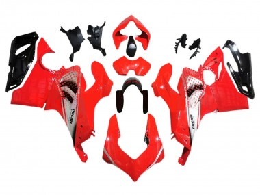 Preisgünstige Ducati Panigale V4 V4S Motorrad Verkleidung 2018-2019 - Silber Rot Glanzendes Schwarz