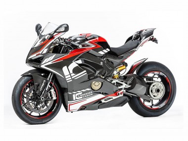 Preisgünstige Ducati Panigale V4 V4S Motorrad Verkleidung 2018-2019 - Rot Schwarz Grau Aruba 45