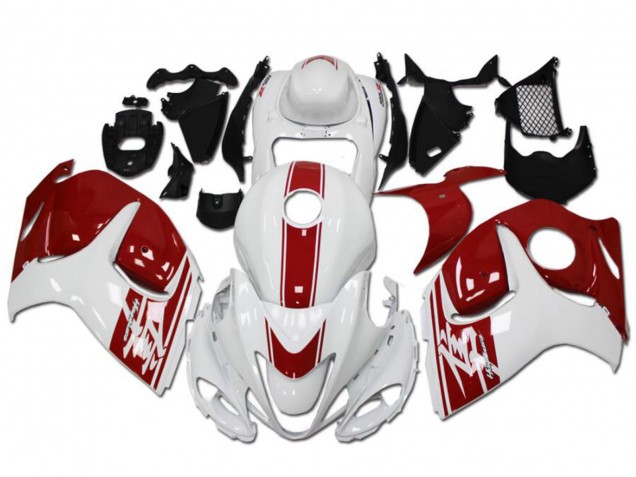 Preisgünstige Suzuki GSXR 1300 Hayabusa Motorrad Verkleidung 2008-2020 - Weiss Rot