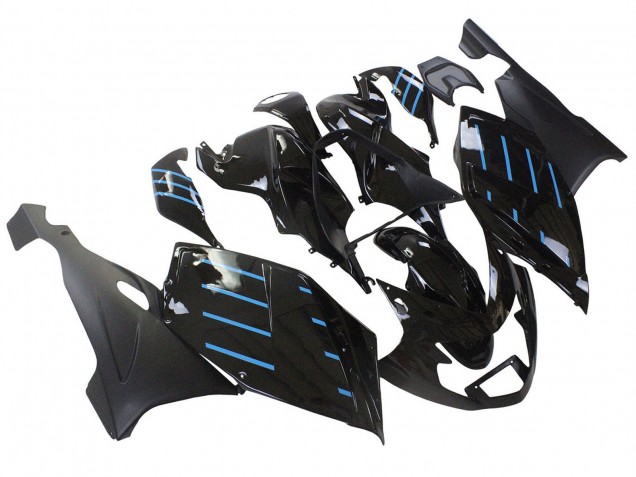 Preisgünstige BMW K1200S Motorrad Verkleidung 2005-2010 - Glanzendes Schwarz Matt Schwarz Blau Linie