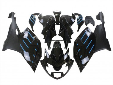 Preisgünstige BMW K1200S Motorrad Verkleidung 2005-2010 - Glanzendes Schwarz Matt Schwarz Blau Linie