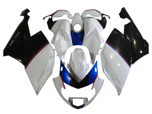 Preisgünstige BMW K1200S Motorrad Verkleidung 2005-2010 - Weiss Blau Glanzendes Schwarz
